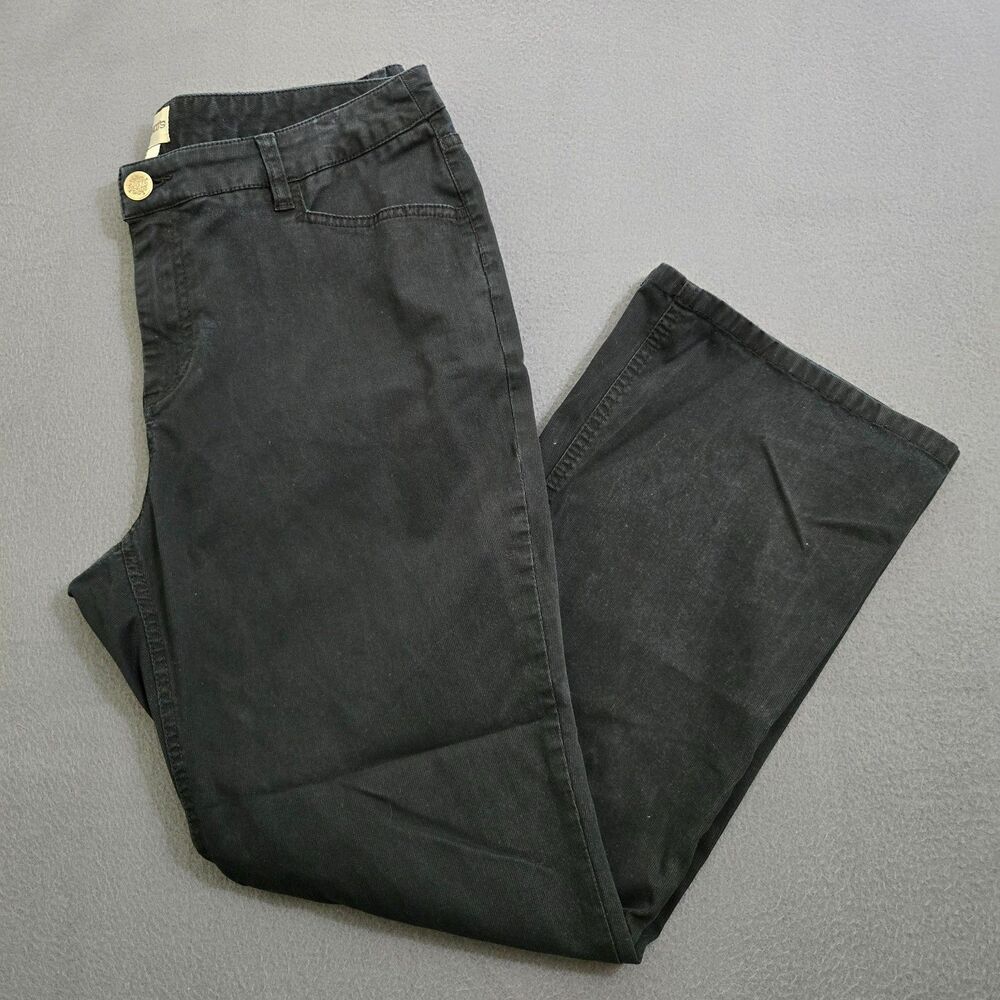 Chico's Women 2 Short US 12 Black Mid Rise Bootcut Jeans